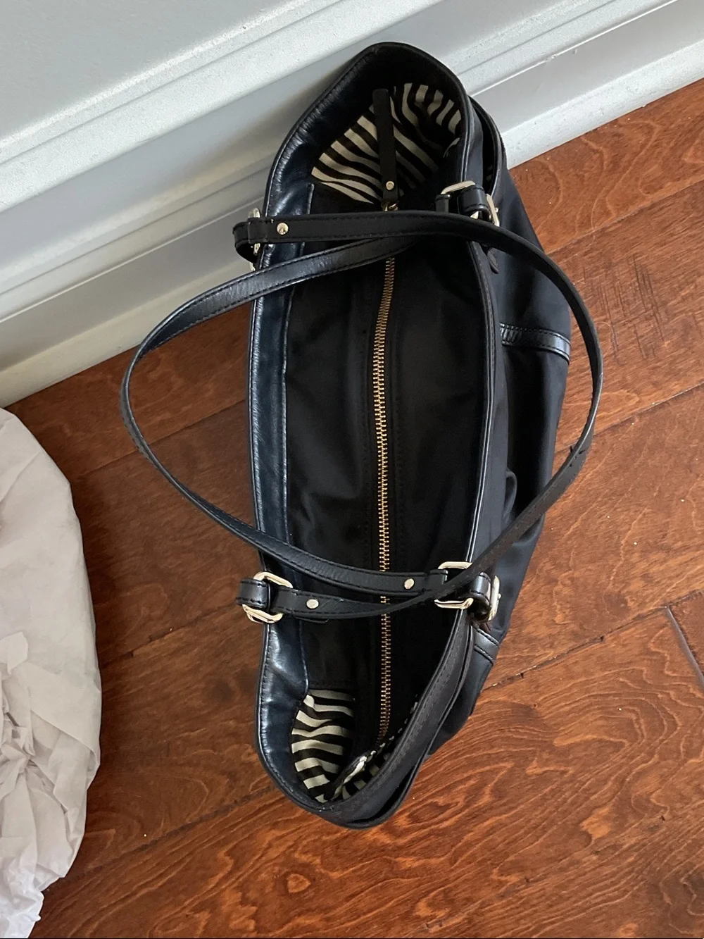kate spade Black Nylon Tote with Gold Hardware